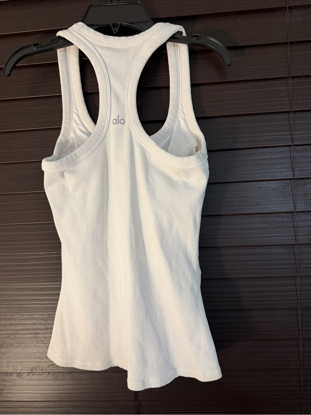 ALO Yoga White Ribbed Racerback Tank Top - Picture 2 of 3